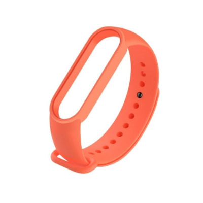 Браслет силиконовый однотонный Mi Band 5 (оранжевый)