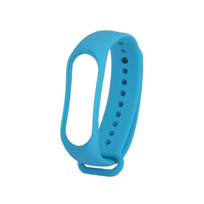 Браслет силиконовый однотонный Mi Band 5 (голубой)